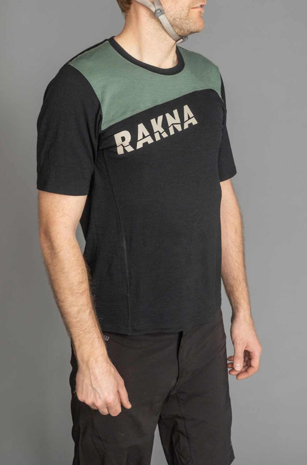 RAKNA MTB T-shirt merino mountainbike trøje sort herre højre side