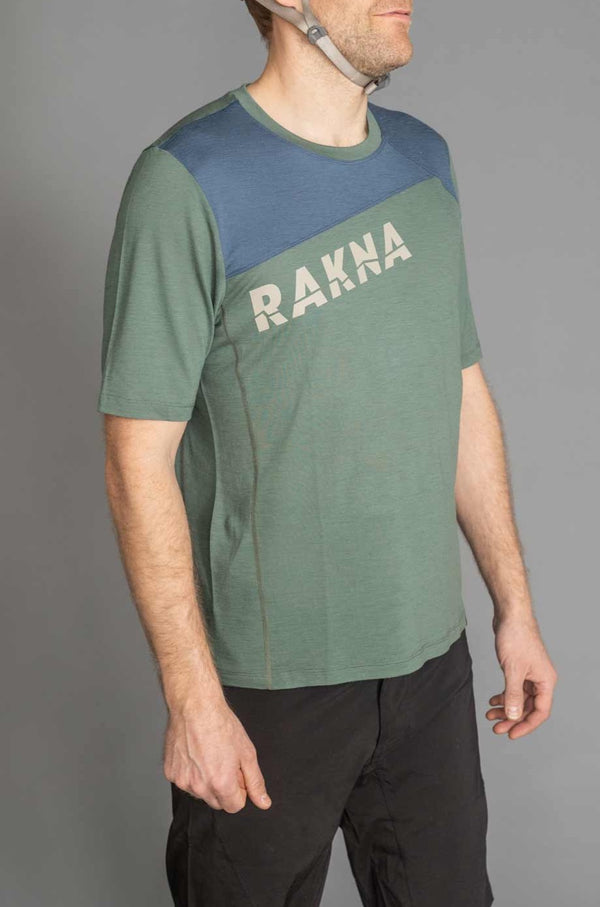 RAKNA MTB T-shirt merino mountainbike trøje grøn herre højre side