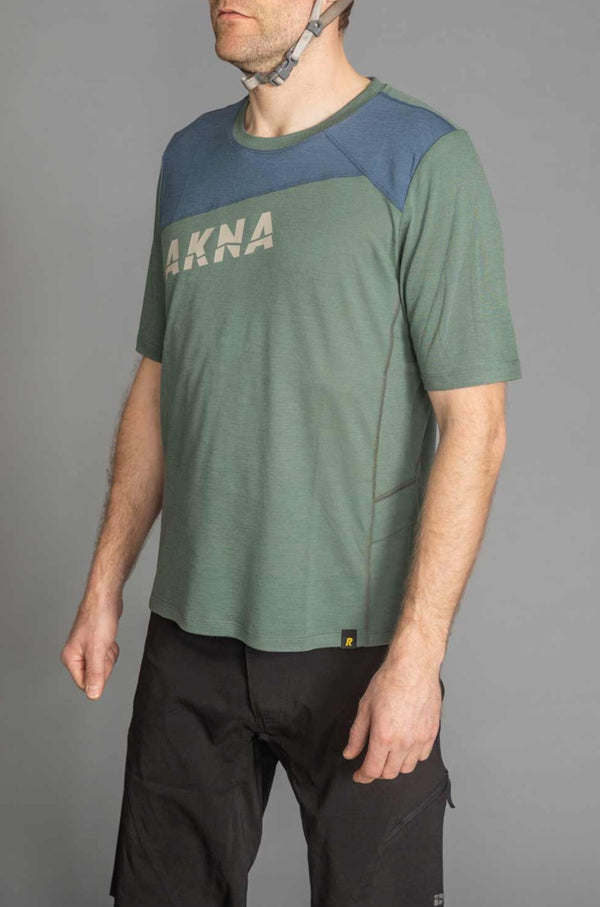 RAKNA MTB T-shirt merino mountainbike trøje grøn herre venstre side